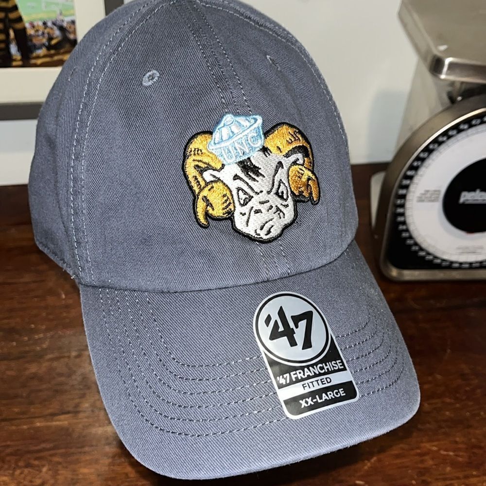 New 47 fitted Navy Blue UNC Sewn Ram North Carolina cap hat XXL men’s sloop